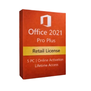 Office 2021 Pro Plus Retail License – 5 PC Online Activation
